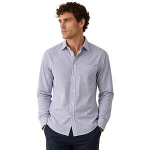 Everlane Blue-and-white Micro-check Button-down Shirt size Medium